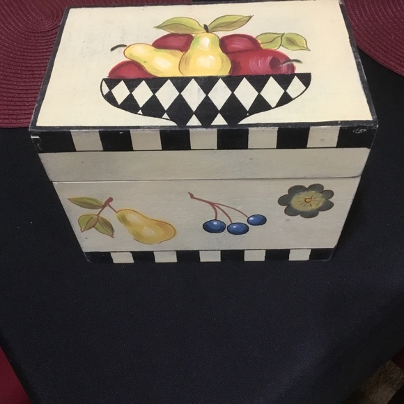 Lillian Vernon Recipe Wooden Box with subject/note cards NICE! - Picture 10 of 13